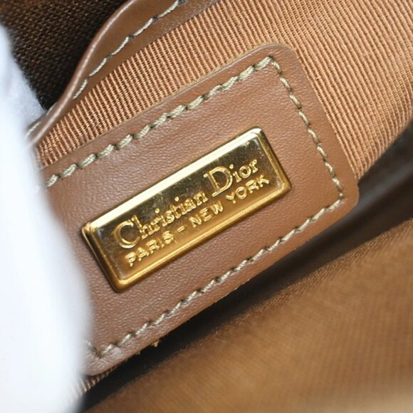 CHRISTIAN DIOR Logos Honeycomb Shoulder Bag PVC Leather Brown Gold 68FB851 - Picture 14 of 15